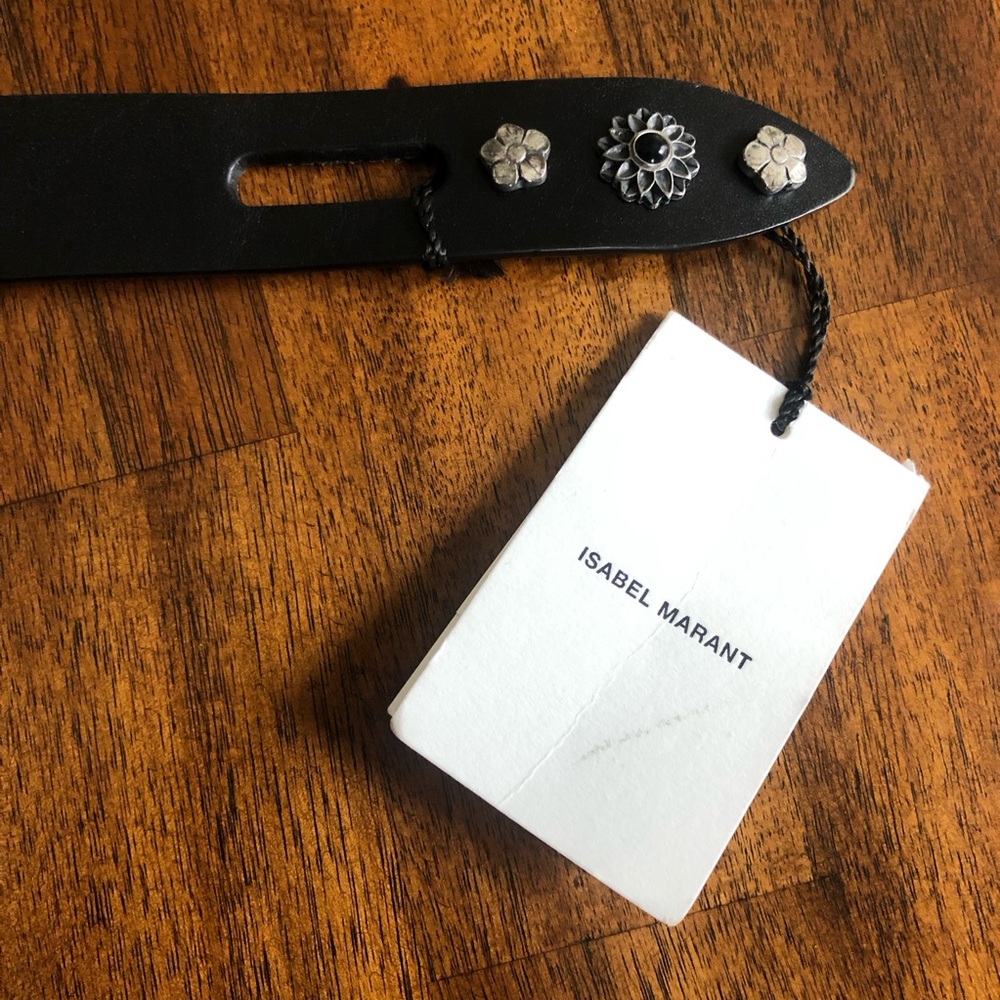 NEW $285 ISABEL MARANT Lecce Studded Leather Belt in Black in size Small! - Picture 10 of 16